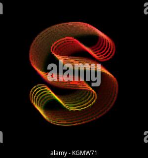 3D letter S logo. Modern technology digital logotype design. Stock Vector