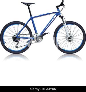 blue color bicycle Stock Vector