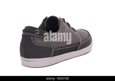 Stylish grey sneakers isolated on white background with clipping path Stock Photo
