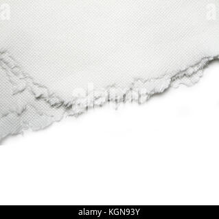 Torn paper close up on white background Stock Photo