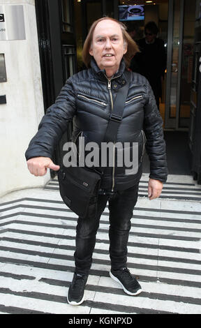 London, UK. 10th Nov, 2017. Dave Hill from Slade 70's Glam Rock band seen at the BBC Radio Two Studios in London Credit: WFPA/Alamy Live News Stock Photo