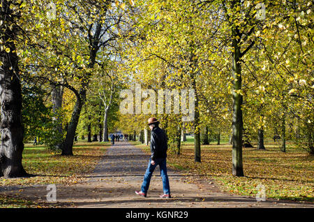 London, UK. 10th Nov, 2017. UK Weather. November sunshine in Hyde Park on the Serpentine. Credit: JOHNNY ARMSTEAD/Alamy Live News Stock Photo