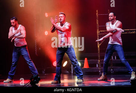 Hamburg, Germany. 10th Nov, 2017. Dancers of the Chippendales perform at the Mehr! theatre at the Grossmarkt in Hamburg, Germany, 10 November, 2017. Credit: Markus Scholz/dpa/Alamy Live News Stock Photo