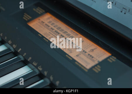 Keys electronic synthesizer close up. Musical instruments Electronic synthesizer piano keyboard isolated on white background with clipping path Stock Photo