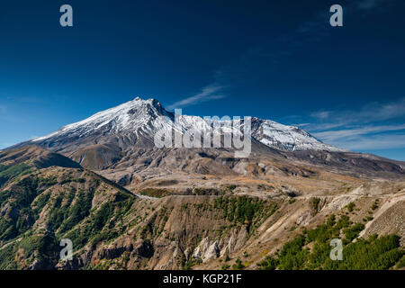 Mount St Helens volcano, from Windy Ridge Trail, Mount St Helens National Volcanic Monument, Washington state, USA Stock Photo
