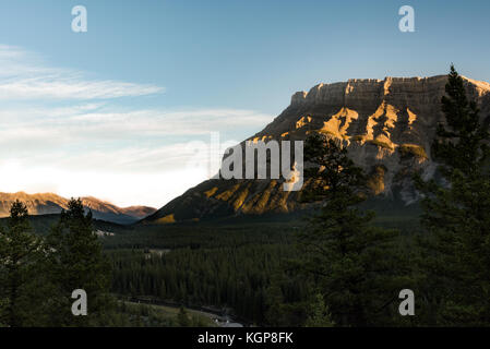 Landscape of Mountain during the sunset in Banff National Park. Alberta, Canada Stock Photo