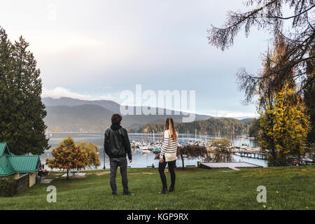 Photo of Couple at Deep Cove in North Vancouver, BC, Canada Stock Photo