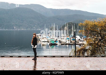 Photo of Girl at Deep Cove in North Vancouver, BC, Canada Stock Photo