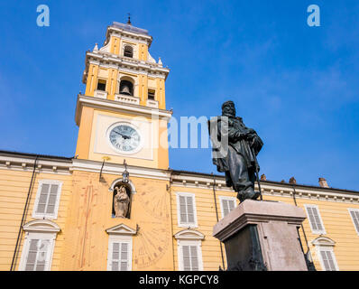 Perspective view of Governor's palace in Garibaldi square, Parma, Italy Stock Photo