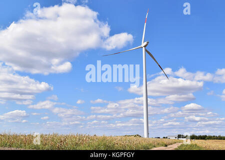 Wind farm in Alibunar, Serbia Stock Photo