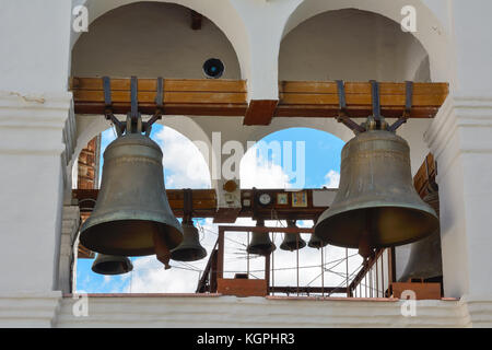 Moscow, bell tower of the Cathedral of the presentation of the Theotokos of Vladimir at the Sretensky monastery Stock Photo