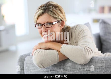 Portrait of mature woman wearing eyeglasses Stock Photo