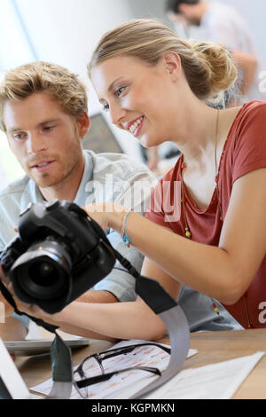 Students in photography working on project Stock Photo