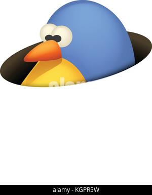 bird in hole Stock Vector