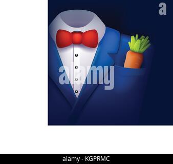 blue tuxedo with carrot Stock Vector