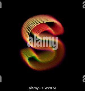 Blurred 3D letter S logo. Modern technology digital logotype design. Stock Vector