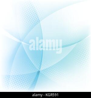 Abstract curve light blue background with halftone Stock Vector