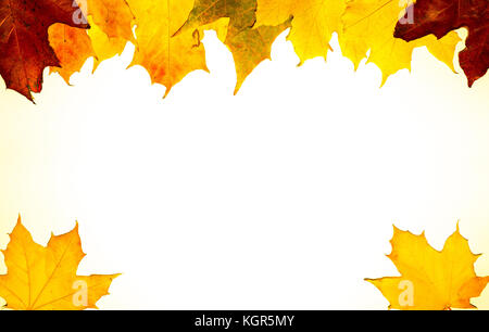 Frame composed of colorful autumn leaves Stock Photo - Alamy