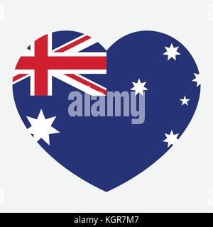 Australia flag in the heart, Australian flag, vector illustration. Stock Vector