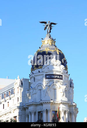 Metropolis building cupola dome with gold and winged angel