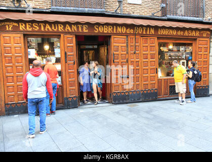 Restaurant Sobrino de Botin, Madrid city centre, Spain from 1725 claims to be one of world's oldest restaurants Stock Photo