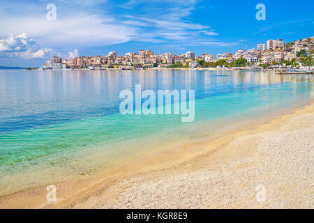 Saranda (Sarande) city beach, Albania Stock Photo