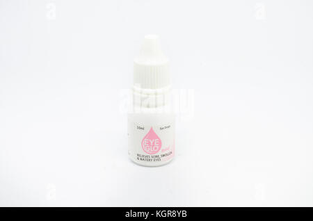 Selangor,Malaysia - November 9th 2017 : Eye glo eye drops isolated on a white background Stock Photo