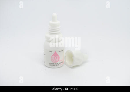 Selangor,Malaysia - November 9th 2017 : Eye glo eye drops isolated on a white background Stock Photo