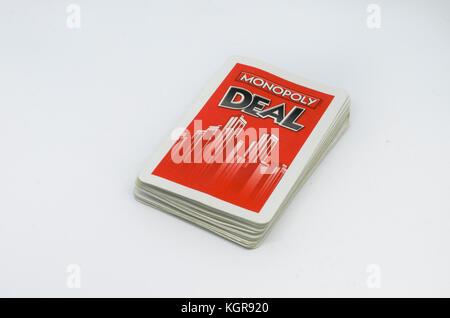 Selangor,Malaysia - November 9th 2017 : card game monopoly deal isolated on a white background Stock Photo