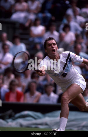 Ivan Lendl at Wimbledon in 1985. Stock Photo