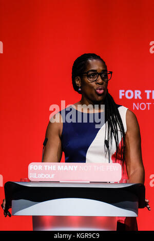 Kate Osamor at the Labour Party Autumn Conference at Brighton Centre, Brighton, UK  - Tuesday September 26, 2017. Pictured: Kate Osamor , Shadow Secretary of State for International Development Stock Photo