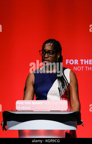 Kate Osamor at the Labour Party Autumn Conference at Brighton Centre, Brighton, UK  - Tuesday September 26, 2017. Pictured: Kate Osamor , Shadow Secretary of State for International Development Stock Photo