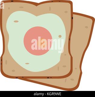 Toasted breads with egg Stock Vector