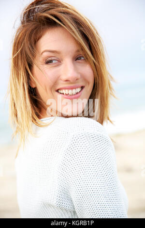 Portrait of beautiful 40-year-old blond woman Stock Photo