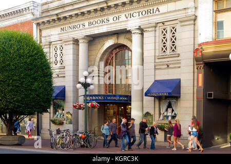 Front entrance of Munro's Books in downtown Victoria, BC, Canada. Stock Photo