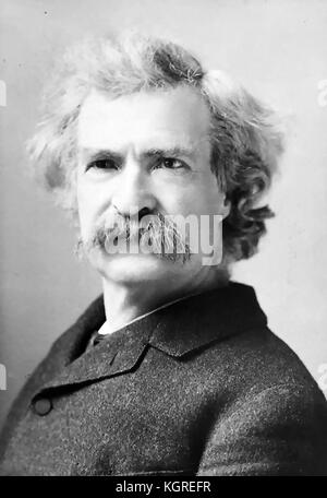 MARK TWAIN (1835-1910) American writer and publisher about 1890 Stock Photo