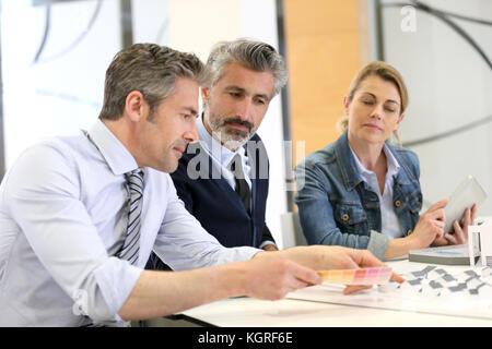 Architects working together on real-estate project Stock Photo