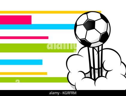 Pop art football ball poster Stock Vector