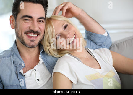 Cheerful couple having fun together Stock Photo