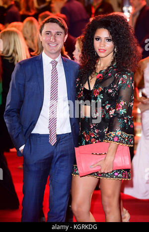 Tom Rosenthal and Vick Hope attending the ITV Gala held at the London Palladium. Picture date: Thursday November 9, 2017. See PA story SHOWBIZ ITV. Photo credit should read: Ian West/PA Wire. Stock Photo