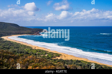 Australia, New South Wales, entral Coast, Bouddi National Park, view of Killcare/Putty Beach from Bouddi Ridge Stock Photo