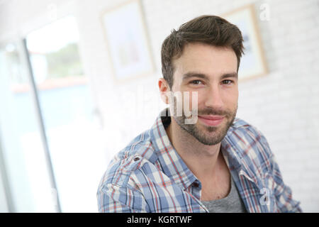 Portrait of cheerful 30-year-old man Stock Photo