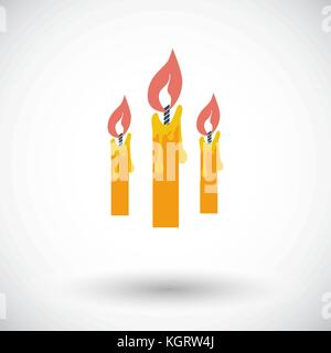 Candles. Single flat icon on white background. Vector illustration. Stock Vector