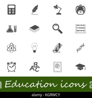 Education icons. Vector illustration. Stock Vector