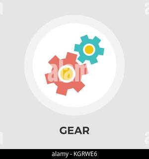 Gear Icon Vector. Flat icon isolated on the white background. Editable EPS file. Vector illustration. Stock Vector