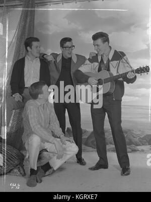 Summer Holiday (1963) , The Shadows, Hank Marvin, Bruce Welch,  Brian Bennett, Brian Locking Stock Photo