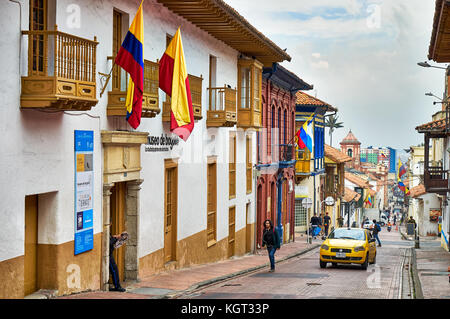 typical building in La Candelaria, Bogota, Colombia, South America Stock Photo