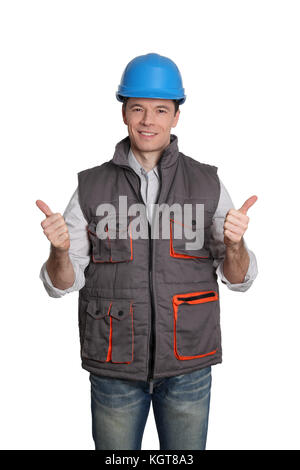 Foreman standing on white background Stock Photo