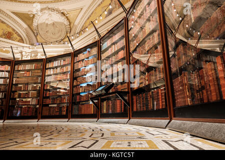 Reconstructed Thomas Jefferson Library exhibit at the Library of Congress, Washington, DC, United States of America, USA. Stock Photo