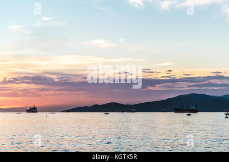 Colorful sunset with seascape in Vancouver, Canada Stock Photo - Alamy